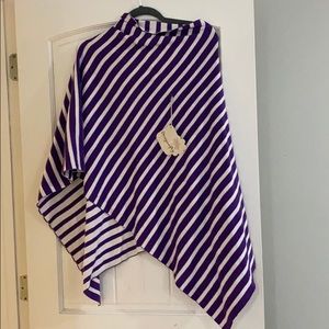 Purple and white poncho